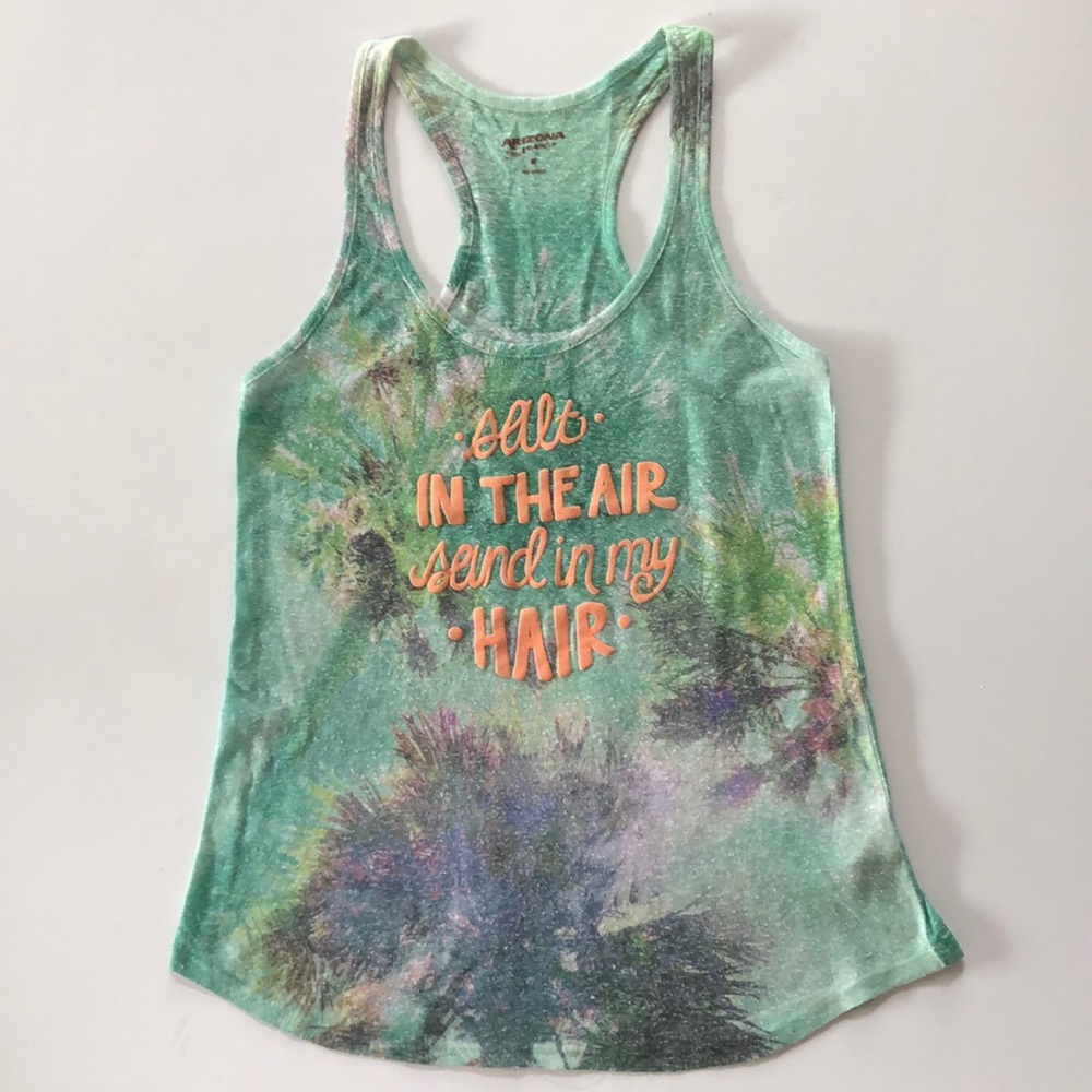 ☀️🌊 “Salt in the air sand in my hair” racer back tank top size medium